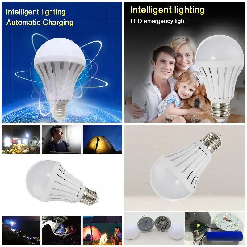Lampade a LED E27 5W 7W 9W 12W 15W lampadina di emergenza ricaricabile 220V luci a LED