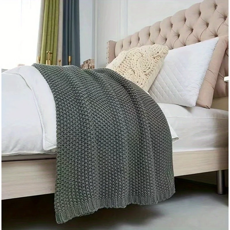 Nordic Tassel Knit Blanket Soft Wool Throw for Office Sofa Air Conditioner Cover