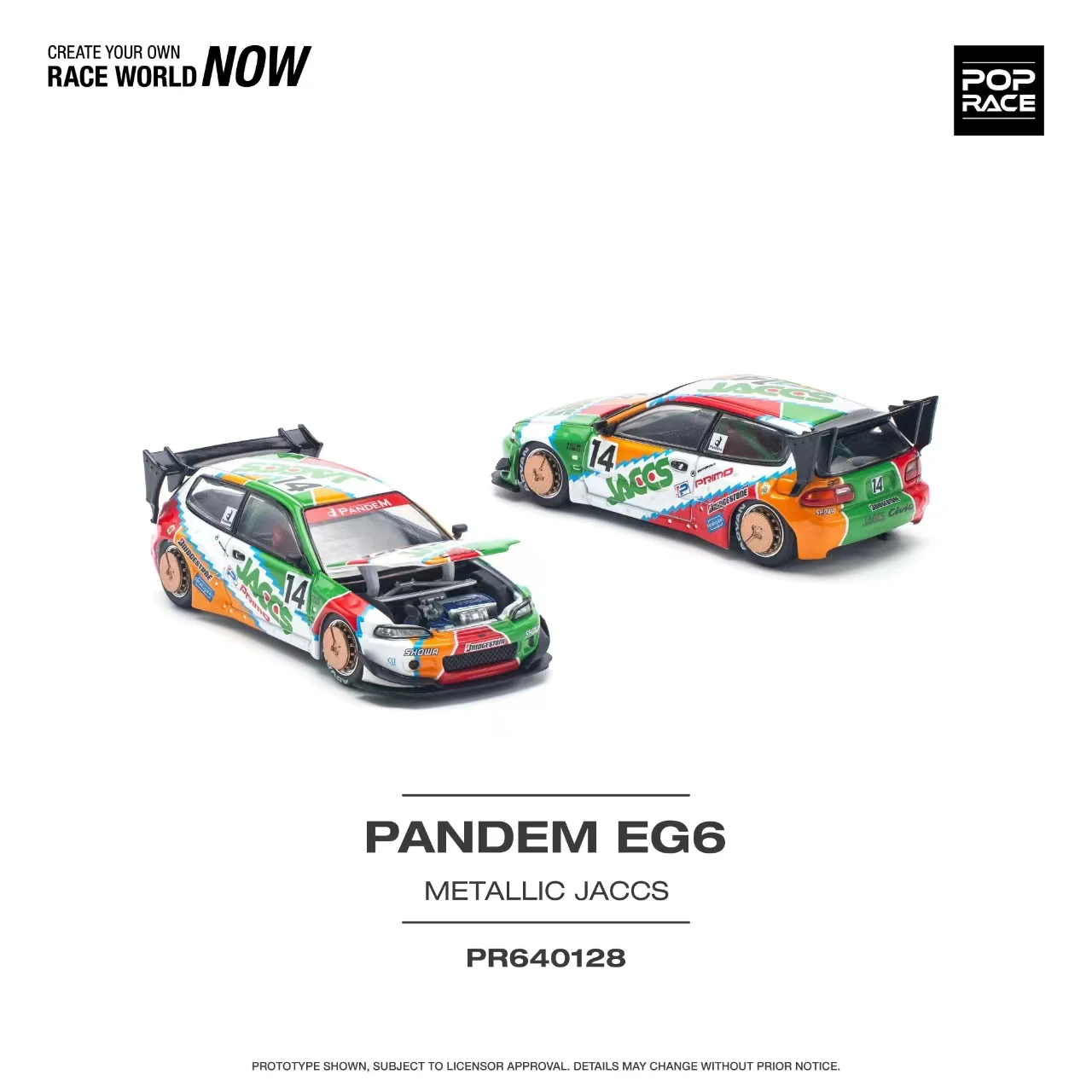 

PreSale Pop Race 1:64 Pandem Civic EG6 MK5 Rocket Bunny отлитый под давлением коллекционные миниатюрные игрушки