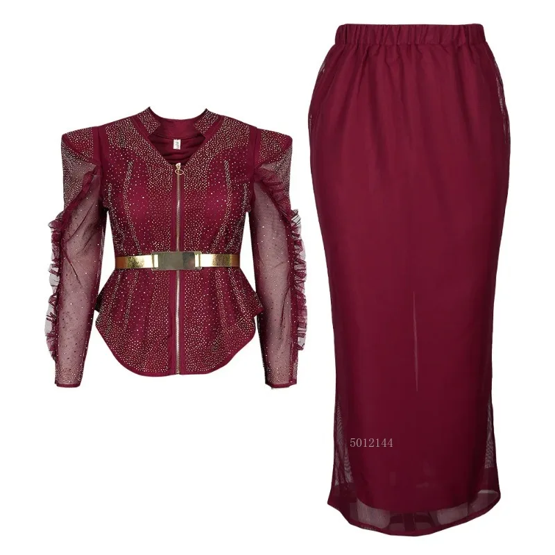 

African Party Dresses for Women Plus Size Dashiki Ankara Wedding Gown Outfits 2 Pieces Set Tops and Skirts Suits 2026 New Robes