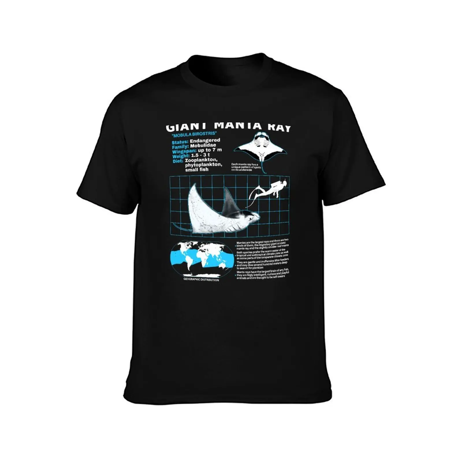 Manta Ray data sheet T-Shirt Comfortable Basic Crew Neck Tee T-Shirt