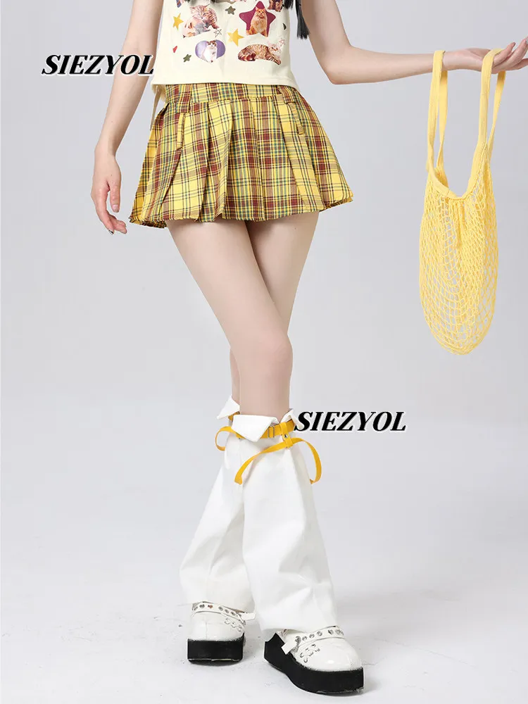 Cos Leg Sleeves Stylish Cuffed Y2k Pure Color Hot Girl Pile Socks Japanese Style Subculture Belt Wide Leg Socks Legs Warmer