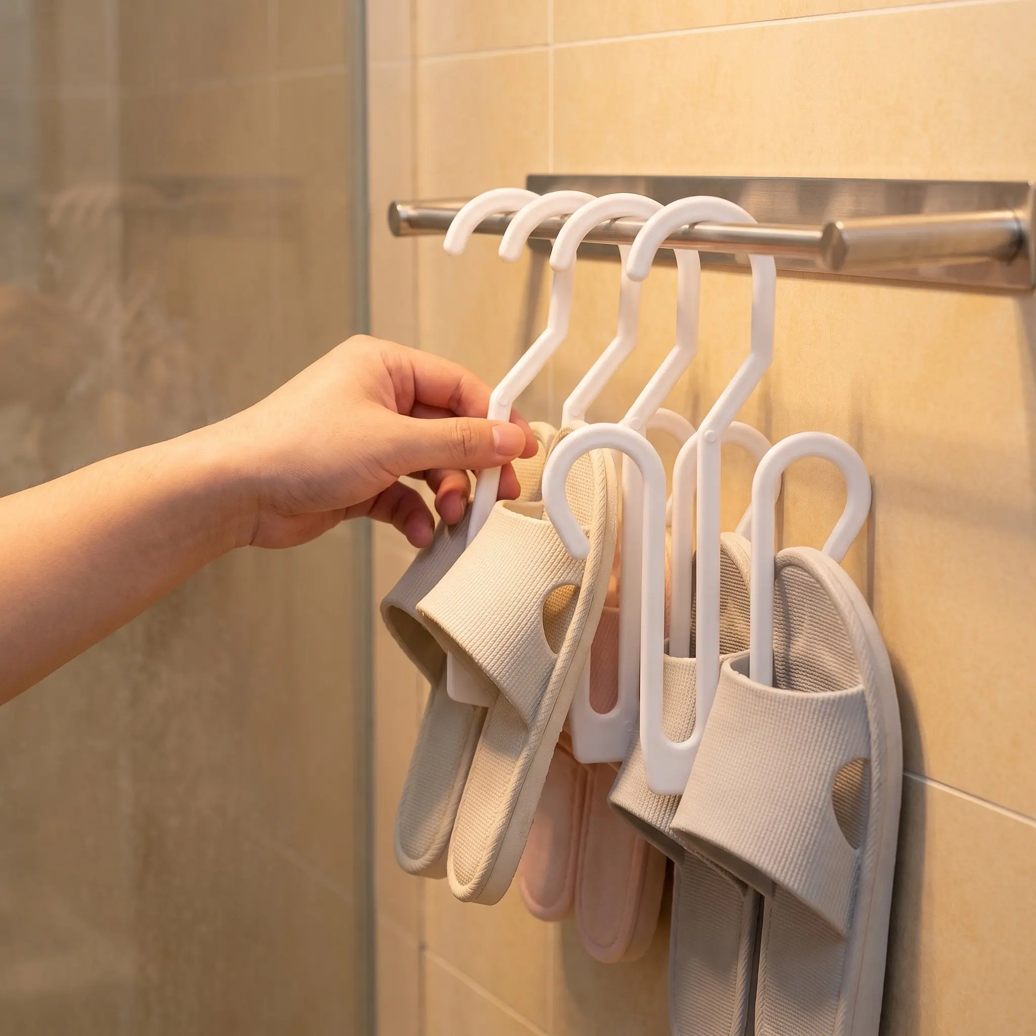10pcs Slipper Hook Wall Mounted Shoe Drying Rack Drainage Holder Space Saving Balcony Bathroom Organizer