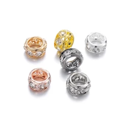20pcs 10/12mm Rhinestone Spacer Beads Round Gold Color Metal Crystal Beads for Jewelry Making DIY Necklace Bracelet Accessories