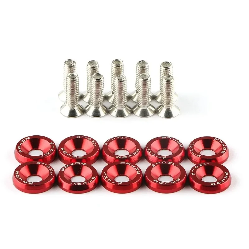 

10Pcse M6 JDM automotive hexagon fasteners, aluminum fender washers, bumpers, JDM bumpers, and engine recess screws