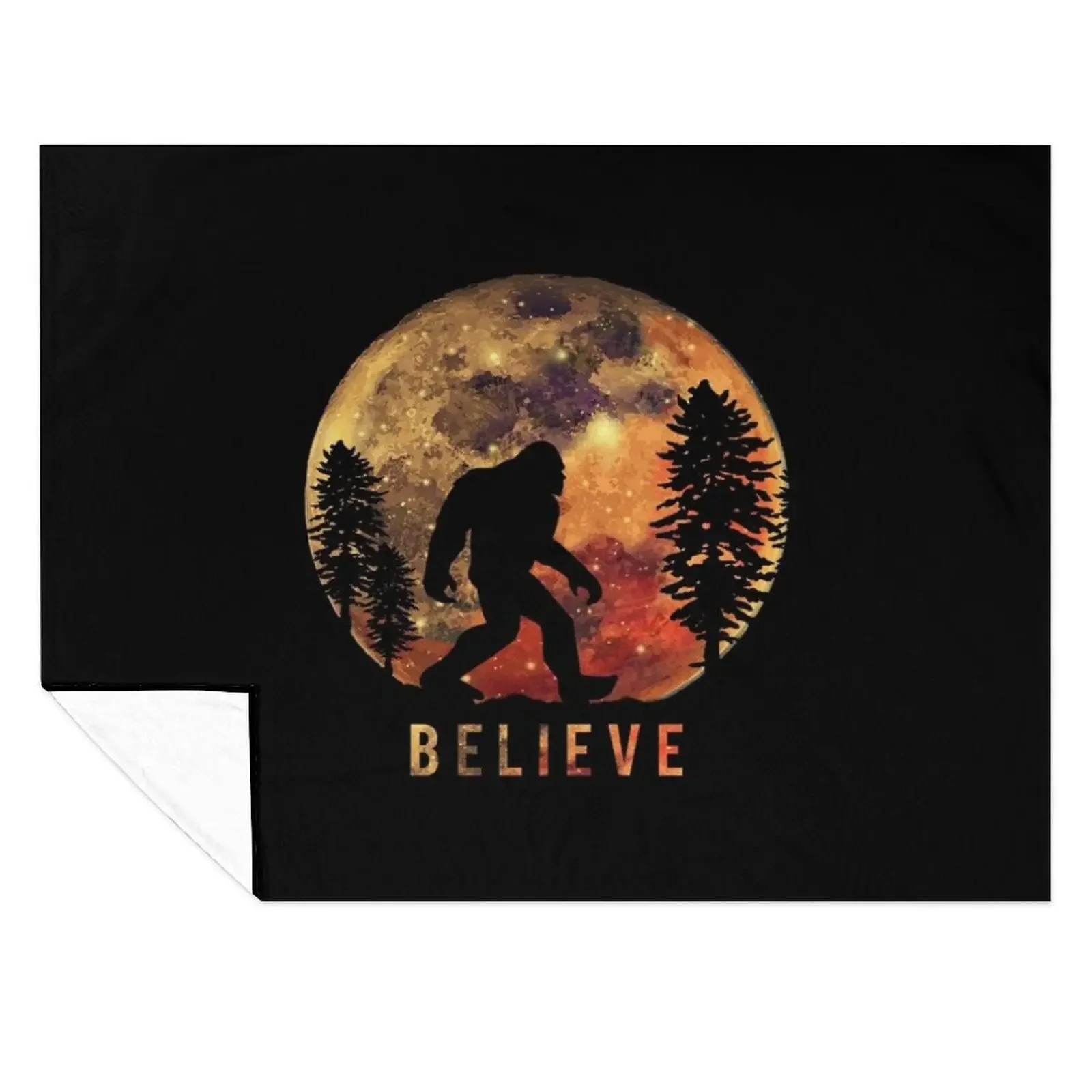 

Bigfoot Sasquatch Full Moon Silhouette Believe Throw Blanket Sofa Throw Luxury Designer For Baby Softest Blankets