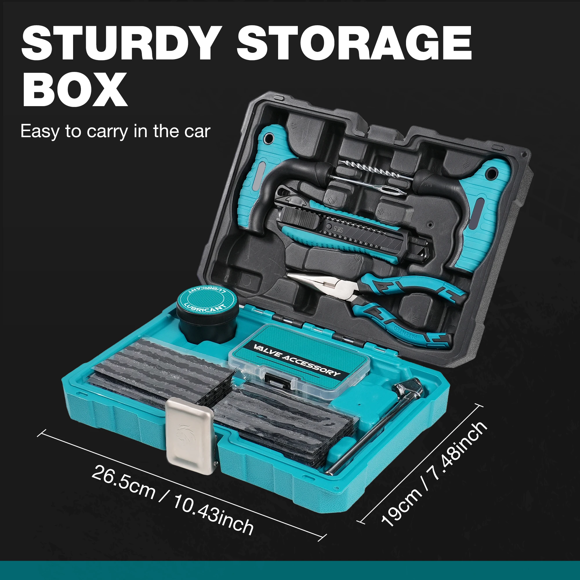 Professional Heavy-Duty Rivet Gun, One-Handed Pop Rivet Gun Set Robust Riveter with Shaft Container, Manual Riveting Tool, Tool-Free Interchangeable Heads, for Metal, Wood, and Plastic - view 8