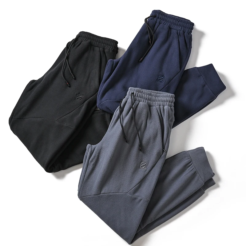 

Men's Double-Sided Fce Spor Loose Casual Pants Autumn Winter Faion Urban Sle Long Trousers with Cuffed Ankles