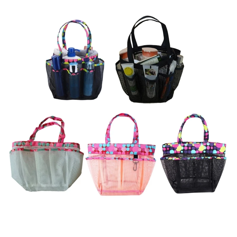 Mesh Shower Caddies Bag Large College Bathroom Caddies with Handle Portable Hanging Caddies Bag for Camping