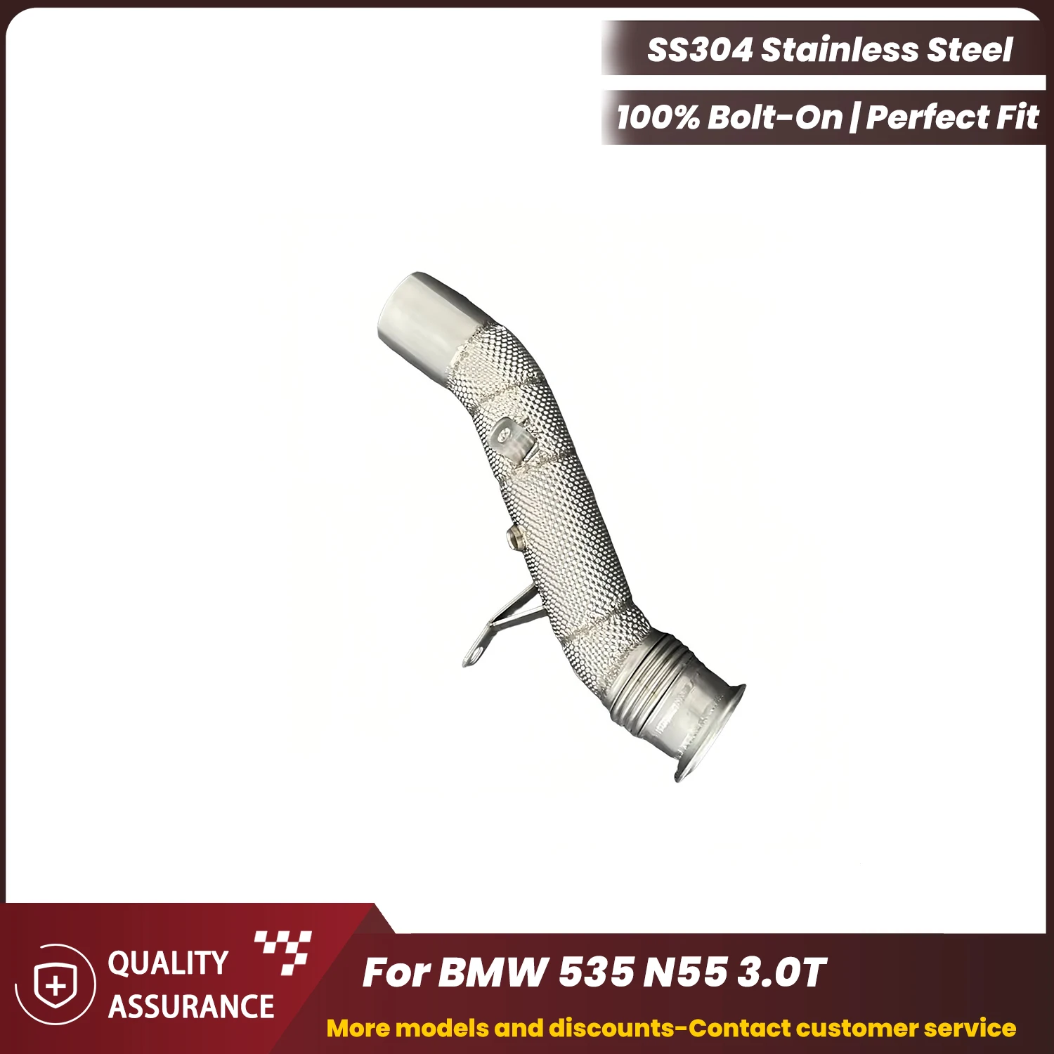 

ECCF Easy Installation Downpipe With Heat Shield For BMW 535 N55 3.0T Aggressive Exhaust Sound High Flow Performance Upgrade