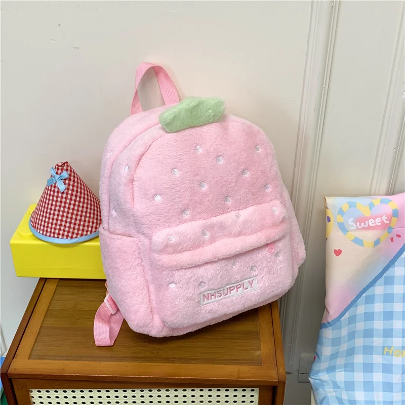 

New Fashion Plush Backpack Women Casual Lightweight Cute Student School Bag High Appearance Level All-match Shoulder Bag