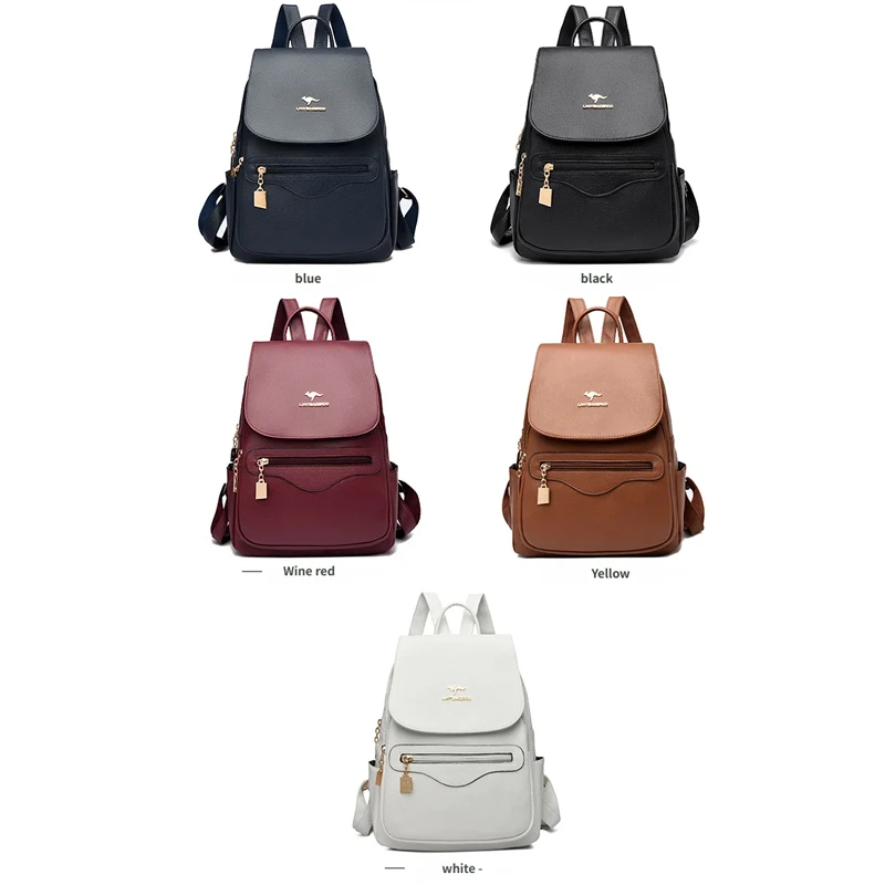 2026 المرأة الجديدة عالية الجودة حقيبة جلدية سعة كبيرة حقائب كتف مدرسية للمراهقات حقيبة السفر #6