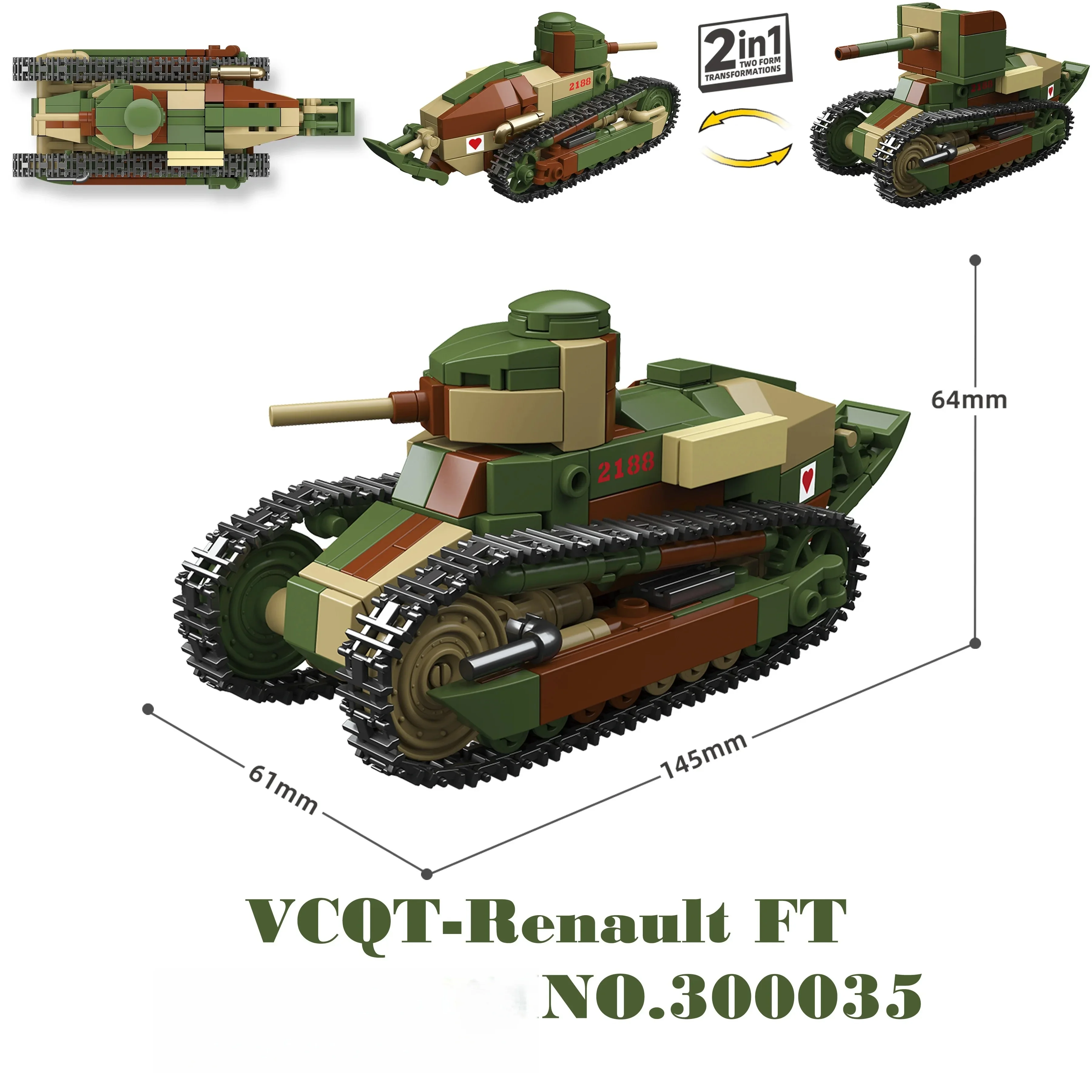QuanGuan 100332 60 cm Flak Sw-36 & 8,8 cm Flak 37 Schwere Panzer Montiertes Ornament-Spielzeug MOC Puzzle Sammlermodell Geburtstagsgeschenk – Detail 34