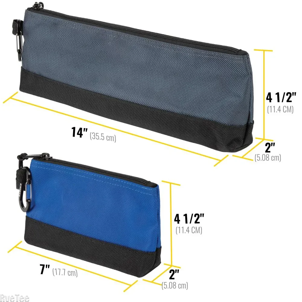 2024 New Type Stand-Up Zipper Bag Tool Pouch with Carabiners Utility Tool Bag with Reinforced Bottom for Carpenter Electrician