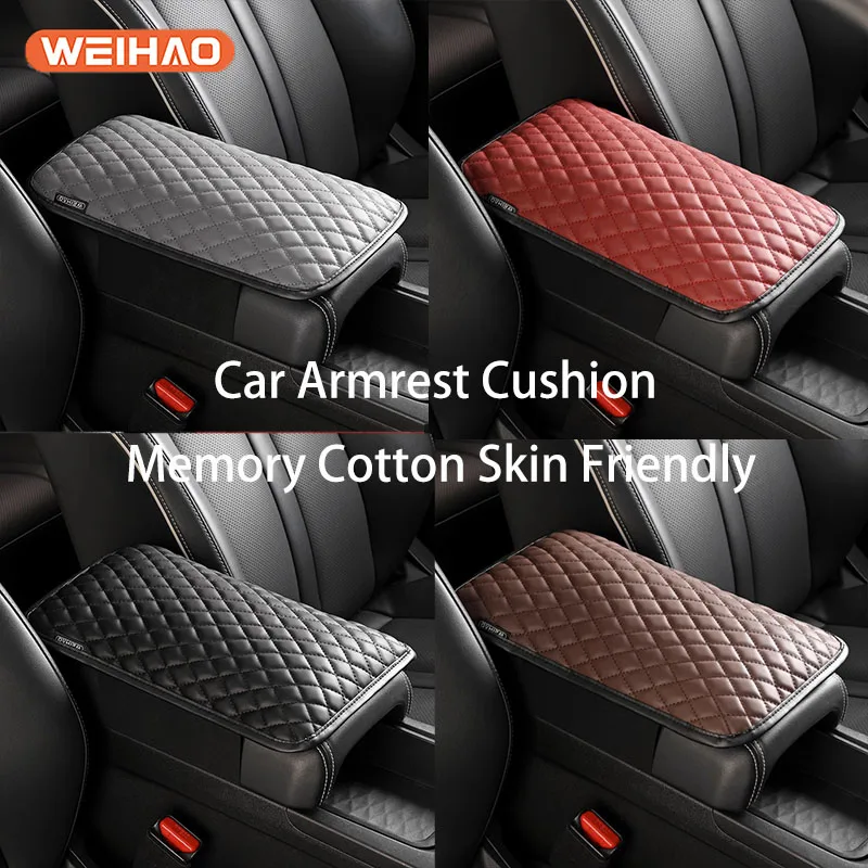 New Car Armrest Pad Centrol Rest For Inside The Car Leather Cushion Raised Cushion Universal For Audi BMW Benz Car Parts 2024