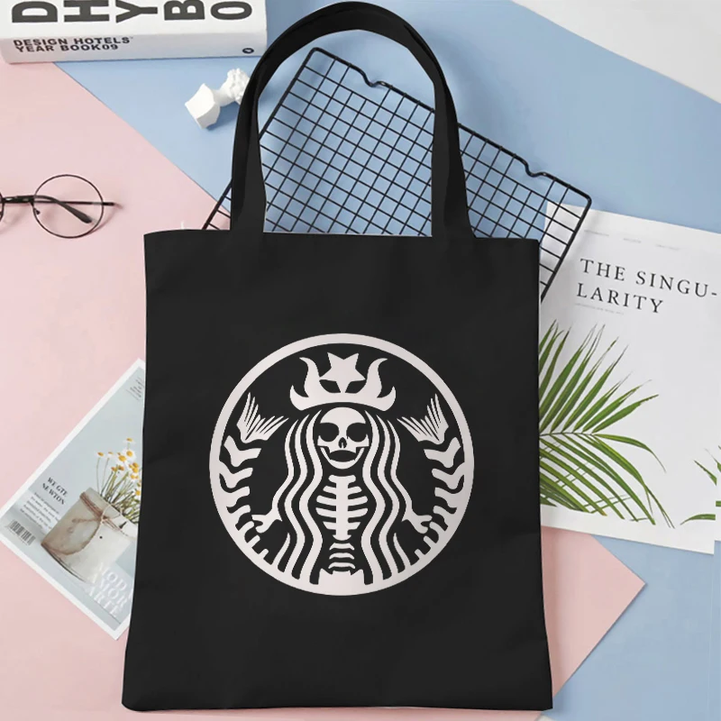 Funny Halloween Woman Canvas Tote Bags Fashion Spooky Boo Graphic Reusable Foldable Shoulder Shopping Bag for Female Handbags