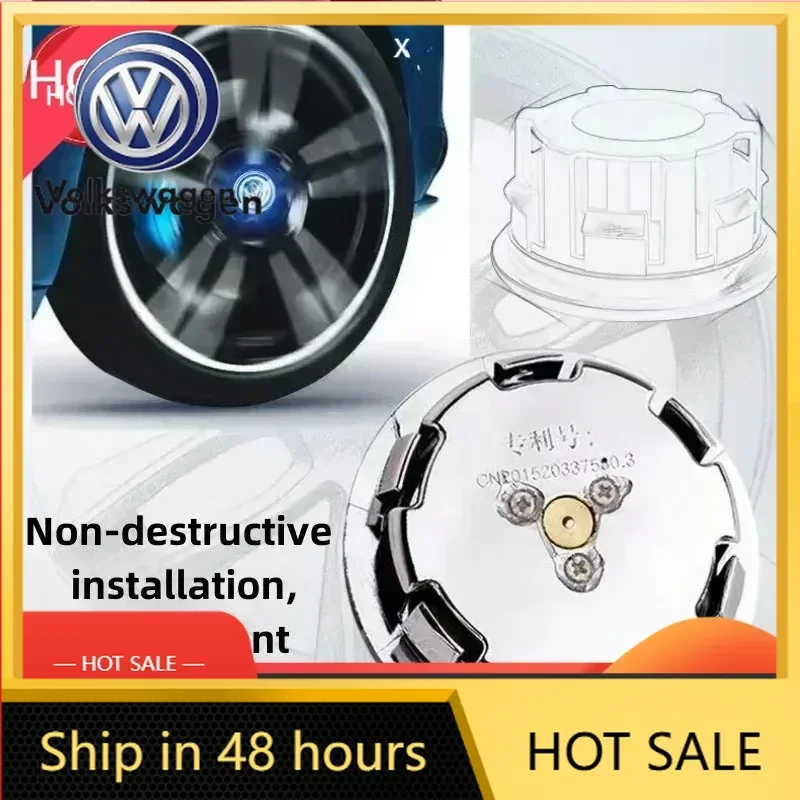 

For VW New 4pcs Hub Led Lights Cap Car Floating Illumination Wheel Center Covers Caps For VW Volkswagen golf4/6/7 toutan passat