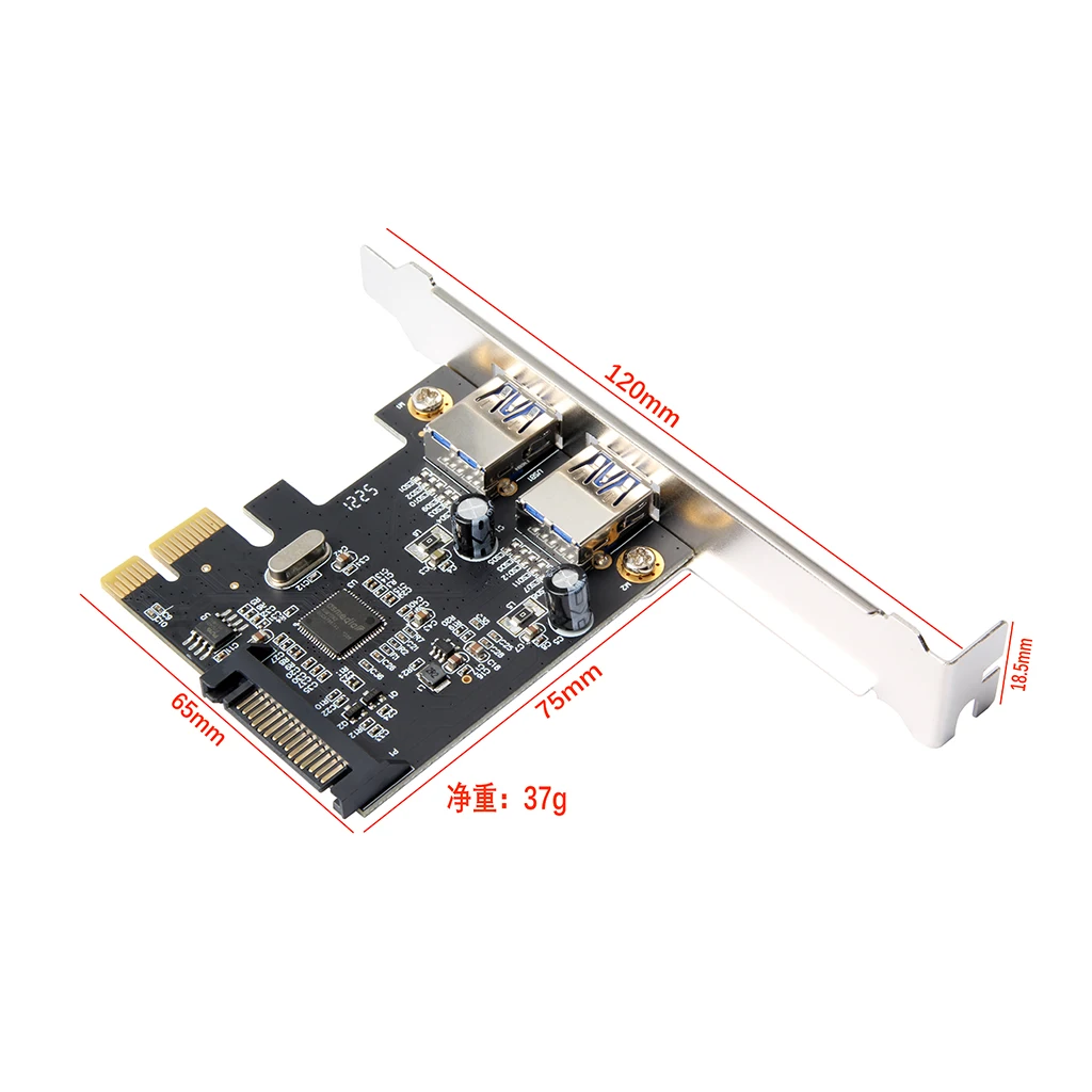 Voeg Op Kaarten Superspeed 10Gbps Usb 3.1 2 Port Pci Express Card 15pin Sata Power Connector Pcie Adapter ASM1042 chipset Usb Hub