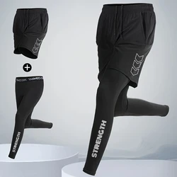 Pantaloni da corsa Pantaloni a compressione da uomo Pantaloni da jogging ad asciugatura rapida Leggings da allenamento per palestra Pantaloni sportivi elasticizzati Collant fitness