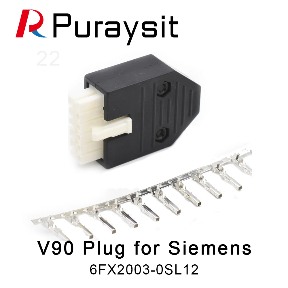 

Puraysit V90 Servo Motor Encoder Cable Connector 12 Core Plug 6FX2003-0SL12 for Siemens