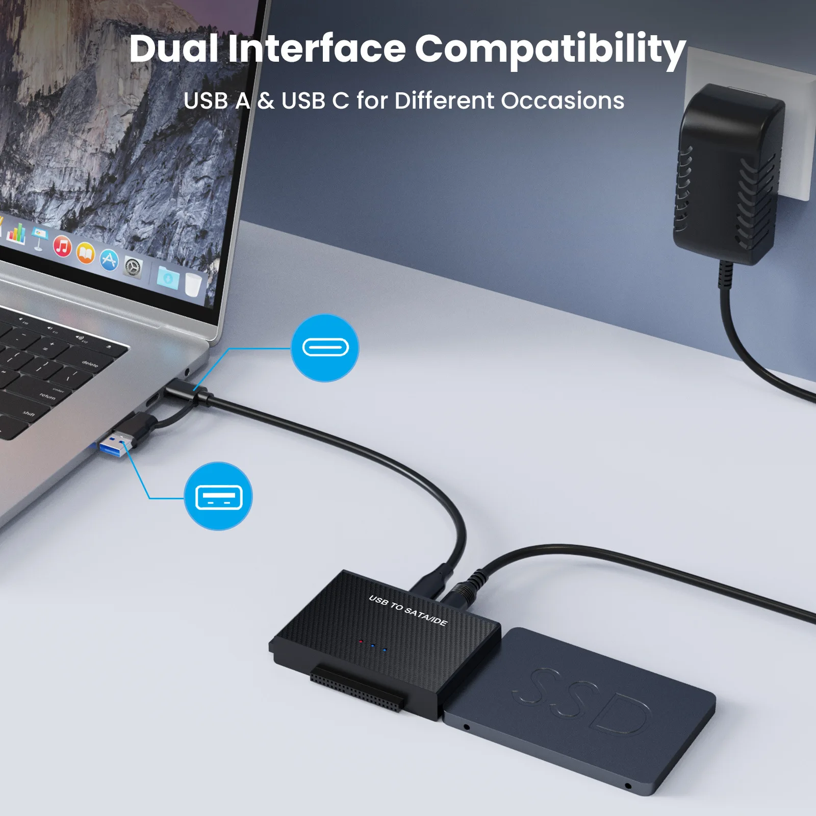 USB 3.1 ไปยัง SATA/IDE อะแดปเตอร์ IDE ฮาร์ดไดรฟ์อะแดปเตอร์สำหรับยูนิเวอร์แซล 2.5"/3.5"นิ้ว IDE และ SATA ภายนอก HDD/SSD