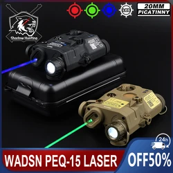 WADSN PEQ 15 Laser Pointer Zero Adjustable Airsoft Red Blue Green Dot Indicator Strobe White LED Flashlight Hunting Scout Light