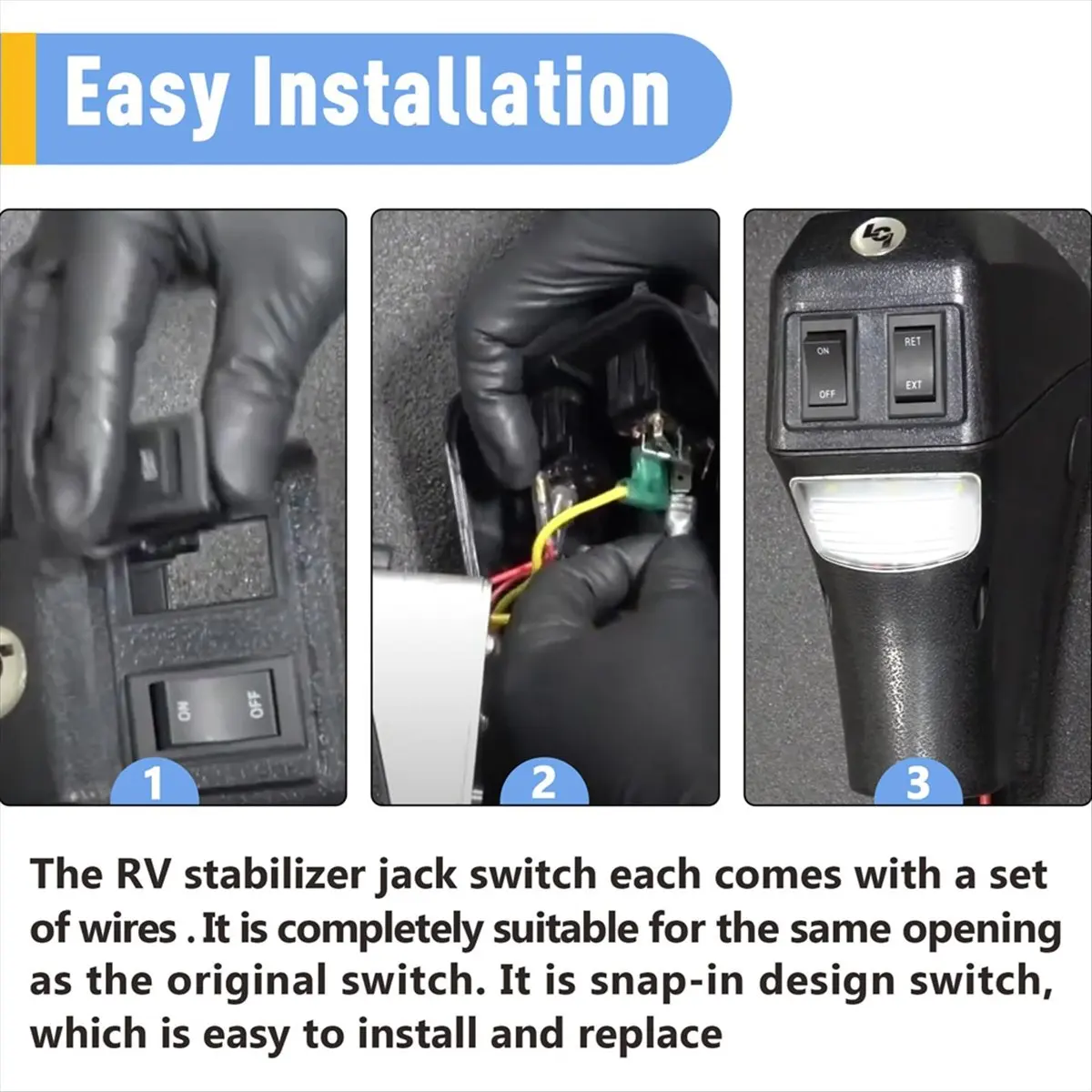 ♬◤Popular Style  ◥Trailer Power Jack Switch 87570 226023,for and Other Trailers,4 Pin Power Jack Toggle Switch