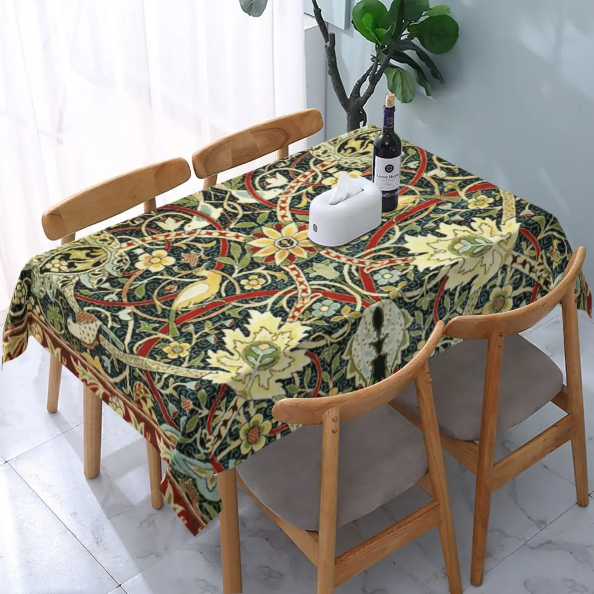 Rectangular William Morris Bullerswood Antique Rug Table Cloth Oilproof Tablecloth 40