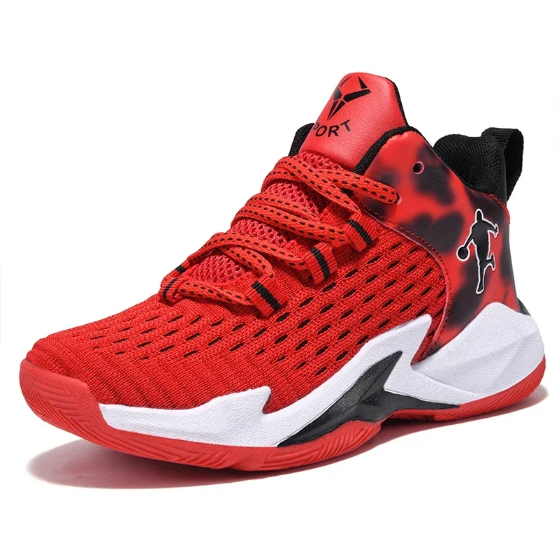 Boys Brand Mesh Basketball Shoes 8 Kids Sneakers Thick Sole Non-slip Children Sports Shoes Child Boy Basket Trainer Shoes Girls