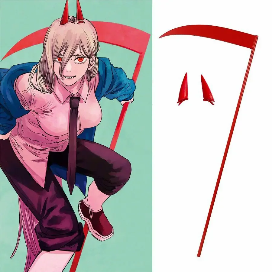 

Chainsaw Man Pawa Cosplay Weapon Foam Devil Horn Scythe Detachable Portable Peripheral of The Same Model