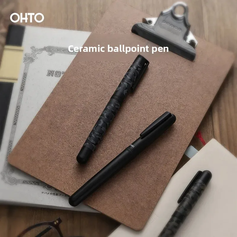 OHTO CR01 Ceramic Roller Ballpoint Pen 0.5mm Smooth Writing Camouflage Green Limited Edition Premium Stationery