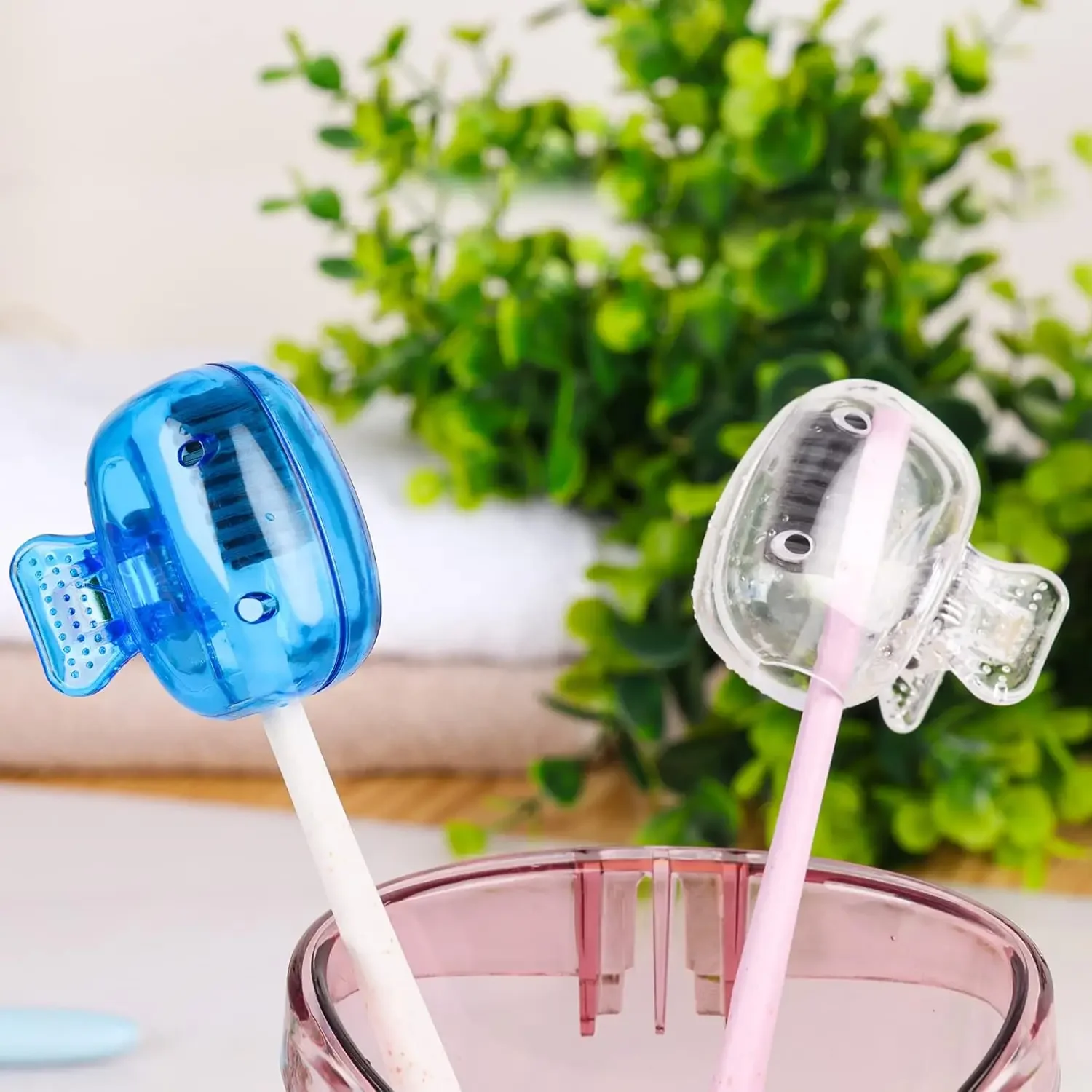 Travel Toothbrush Head Covers Toothbrush Protector Cap Brush Pod Case Protective Portable Plastic Clip For Household Travel