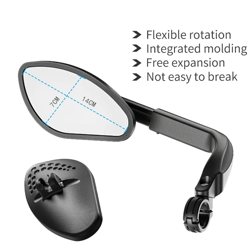 Bicyle Rearview Mirrors Flat Wide Angle Adjustable Electric Motorcycle Bike Handlebar Flexible Rear View Mirror