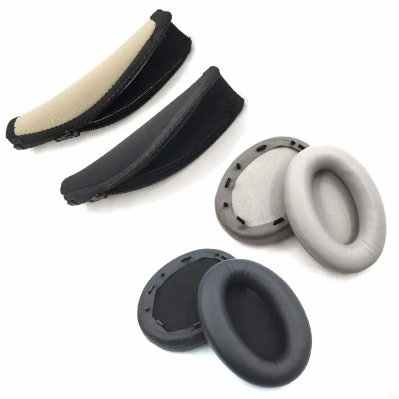 U90E Earphone Earpads Ear Cushion Untuk WH-1000XM3 Earphone Memorping Foam Earcups Dengan Buckle Headbeam Loop Covers