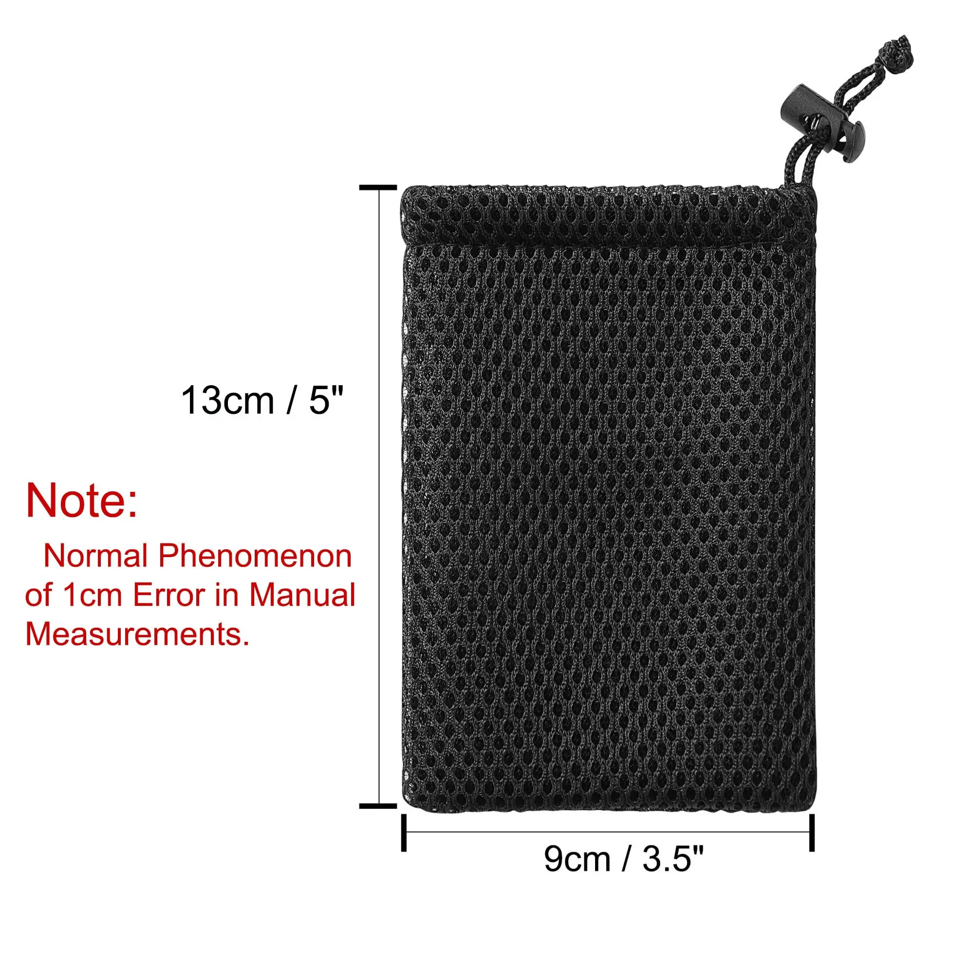 1/3/6PCS Nylon Mesh Drawstring Bag, 5 x 3.5 Inch Small Storage Pouch String Bags for Mini Stuff MP3 Charger Earphone Key Black
