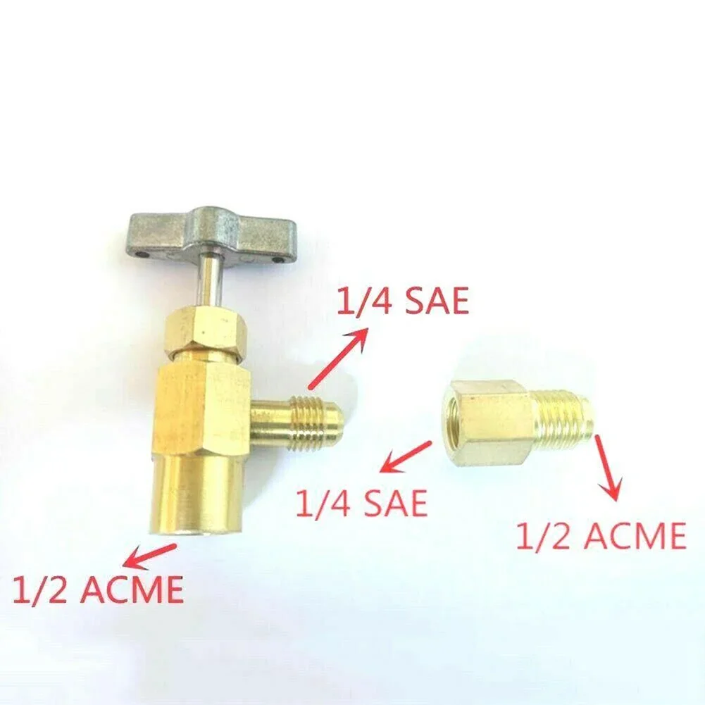 R134a A/C può toccare con adattatore serbatoio per tubi di ricarica ca da 1/4 "e 1/2" 1/2 ''ACME femmina 1/4'' SAE maschio per connessione diretta