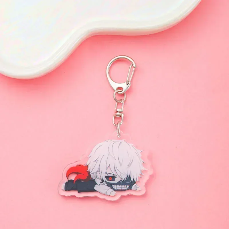 Anime Tokyo Ghoul Acrylic Keychain Accessaries Cartoon Funny Bag Pendant Cute Creative Bag Charm Car Keyring Friends Fans Gifts