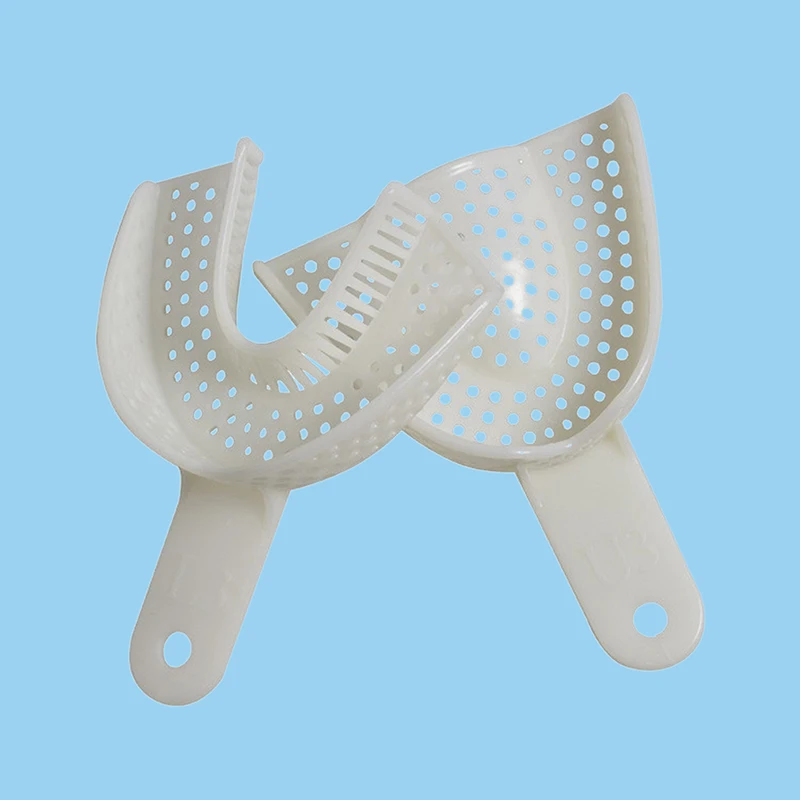 Porte-dents en plastique pour dentistes, empreinte de poulet, absorption complète de la bouche, plateaux en plâtre, hygiène buccale, outils dentaires, 1 paire