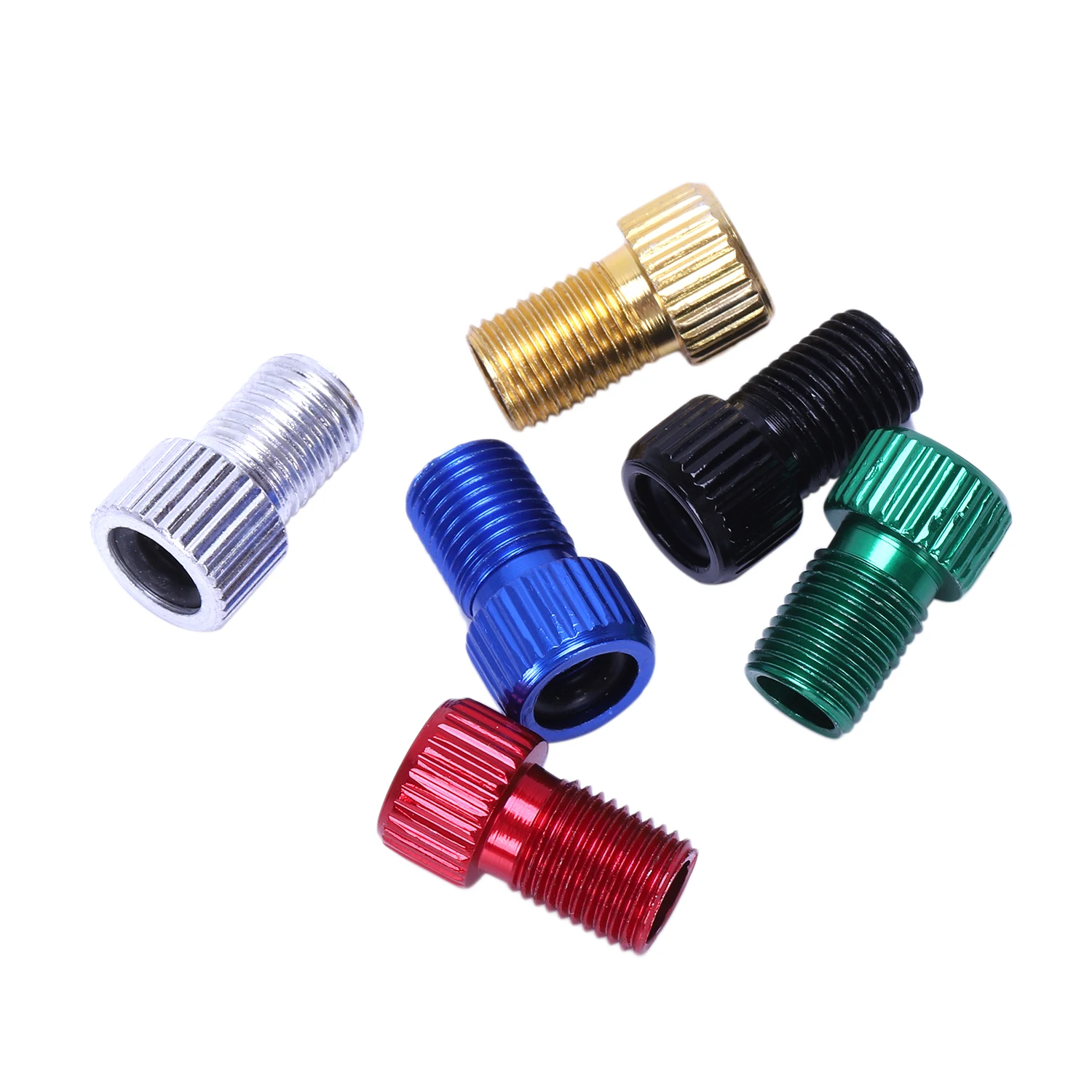 6Pcs Alloy Adapter Presta To Schrader Valve Adapter Converter Bicycle Bike Tire Tube