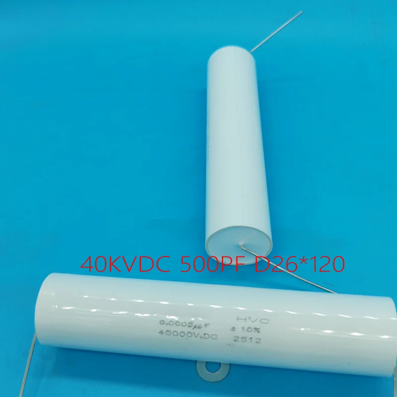 

1 шт. высоковольтный индуктивный инверторный конденсатор 0,0005 мкФ 500PF 40000 В 40 кВ постоянного тока 26X120 мм