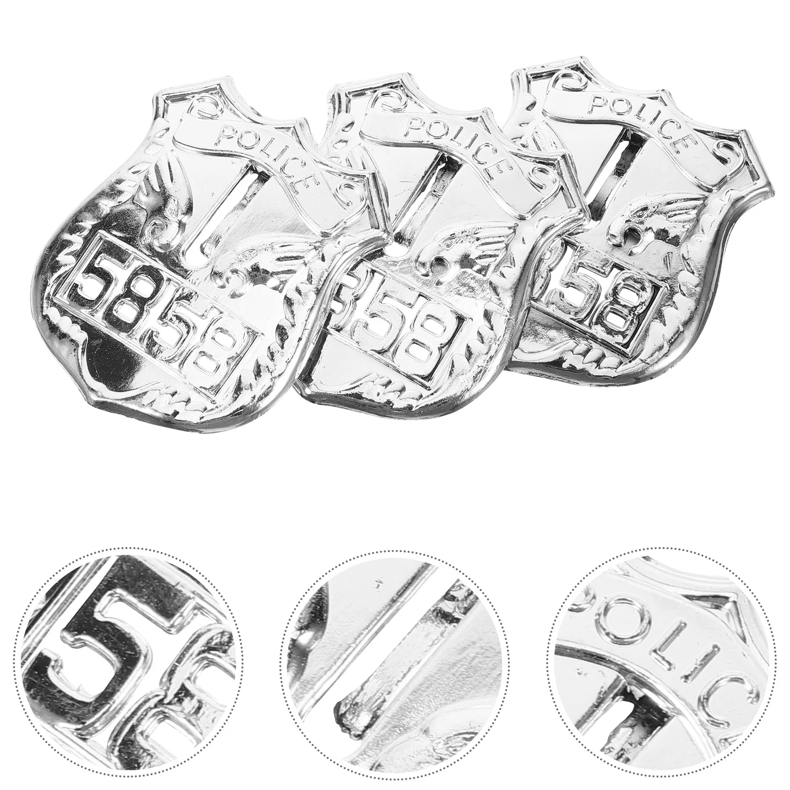 

10 Pcs Plastic Police Badge Toy Lightweight Cosplay Clothing Pin Party Decoration Props Fun Halloween Birthday Stage