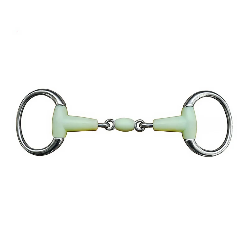 125/127/130mm Horse Gag eggbutt Apple bit robek Bite Stainless Steel longgar Oval Link Mouthpiece peralatan pelatihan penunggang kuda