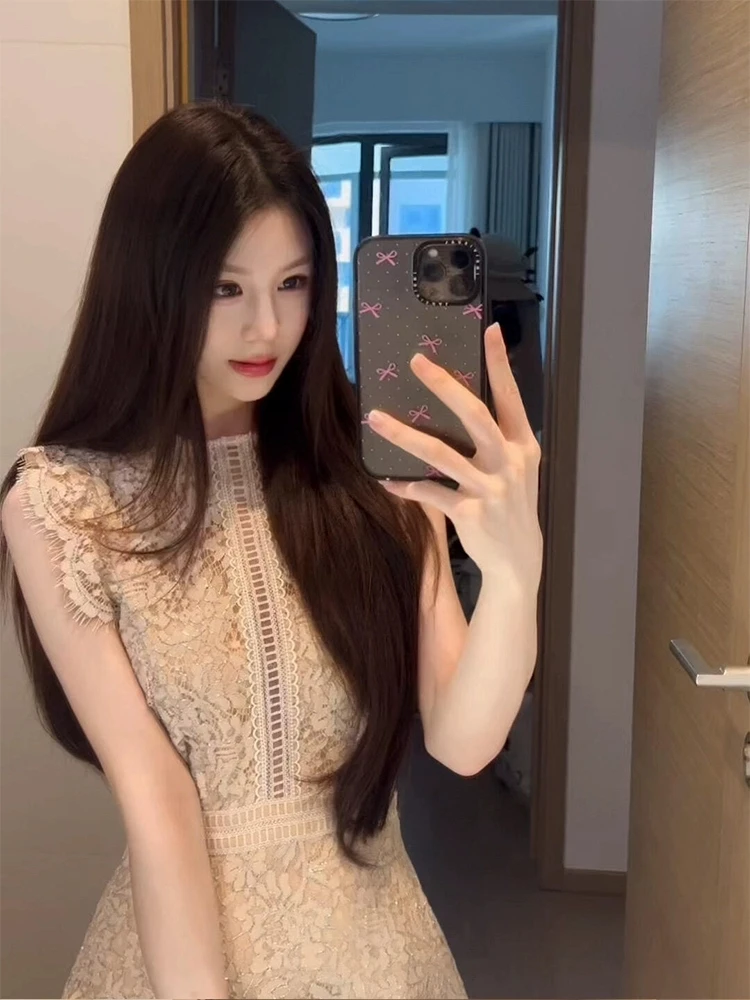 

XZY Gentle Sle Lace Svel Dr Women's plus Size Summer Ele Waist-Cinched ort Skirt A-Line Silhouette Casual Wear