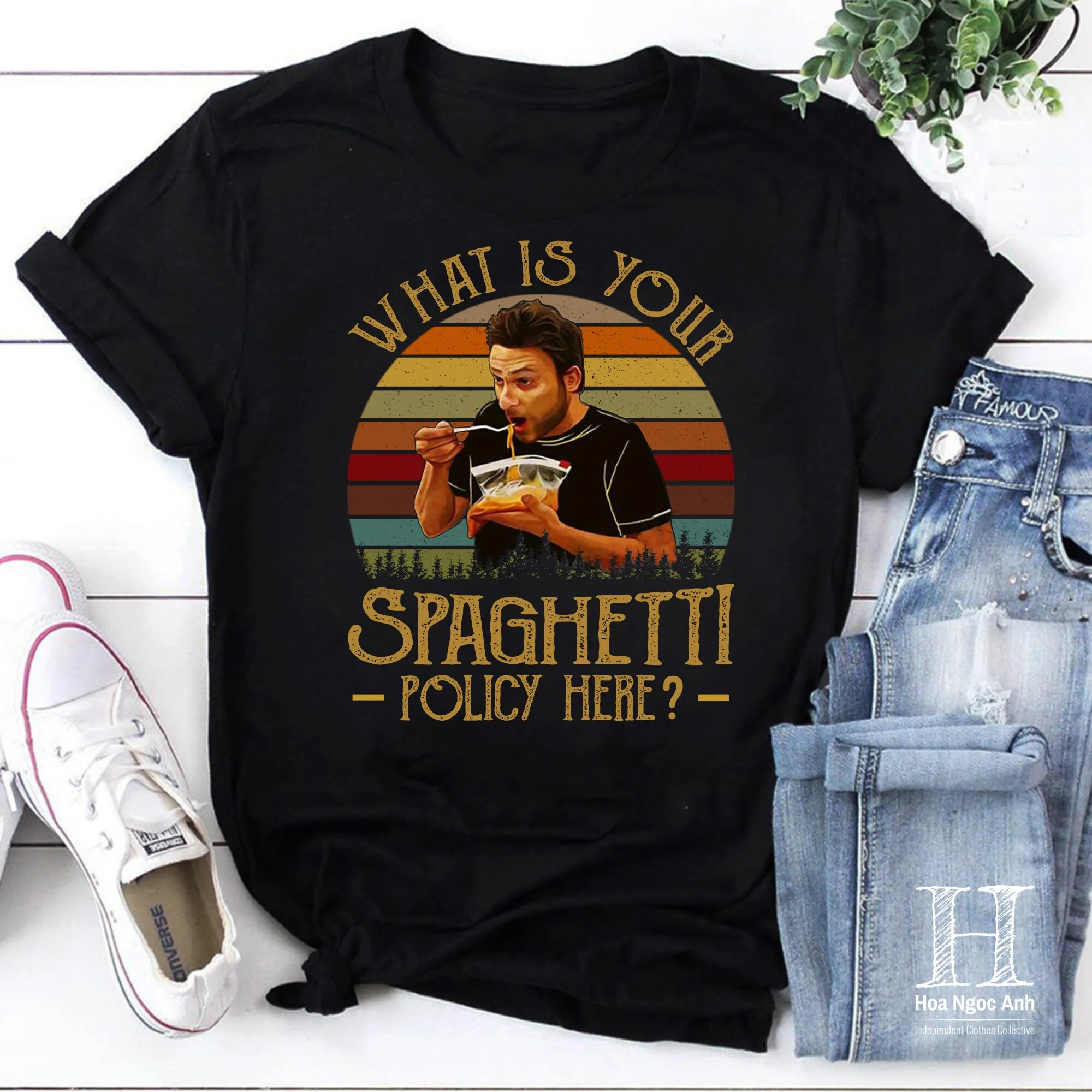 What Is Your Spaghetti Policy Here Vintage T Shirt It'S Always Sunny In Philadelphia Movie Funny