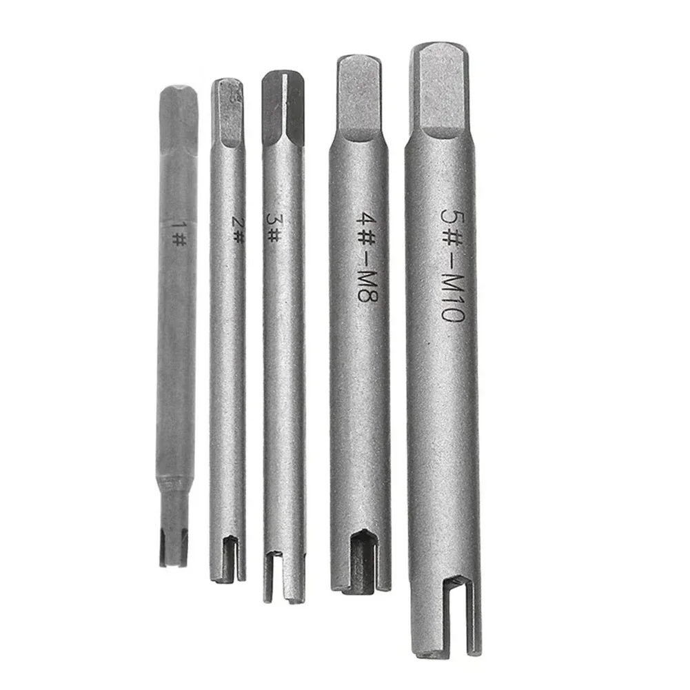 Extractor de grifos de tornillo de M4-M10 de 5 uds., grifos de cabeza rota de acero, juego de Extractor de grifos de tornillo pelado, herramientas para quitar tornillos, brocas