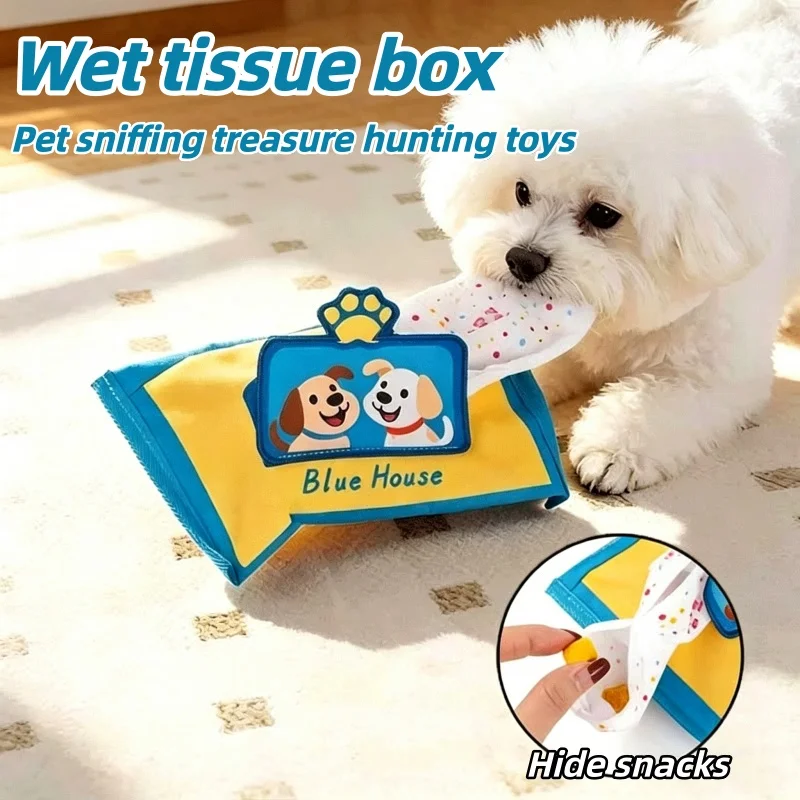 Dog Puzzle Toy Sniffing Training Interactive Leaking Food Hiding Game Wet Tissues For Puppy Small Dogs Enrichment Pet Toys