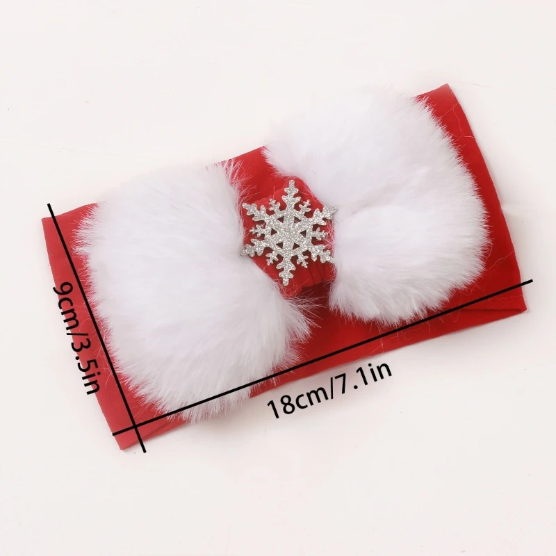 Fascia per capelli per bambini confortevole fascia per capelli per bambini copricapo con fiocco di neve di natale per la fotografia e l\'uso