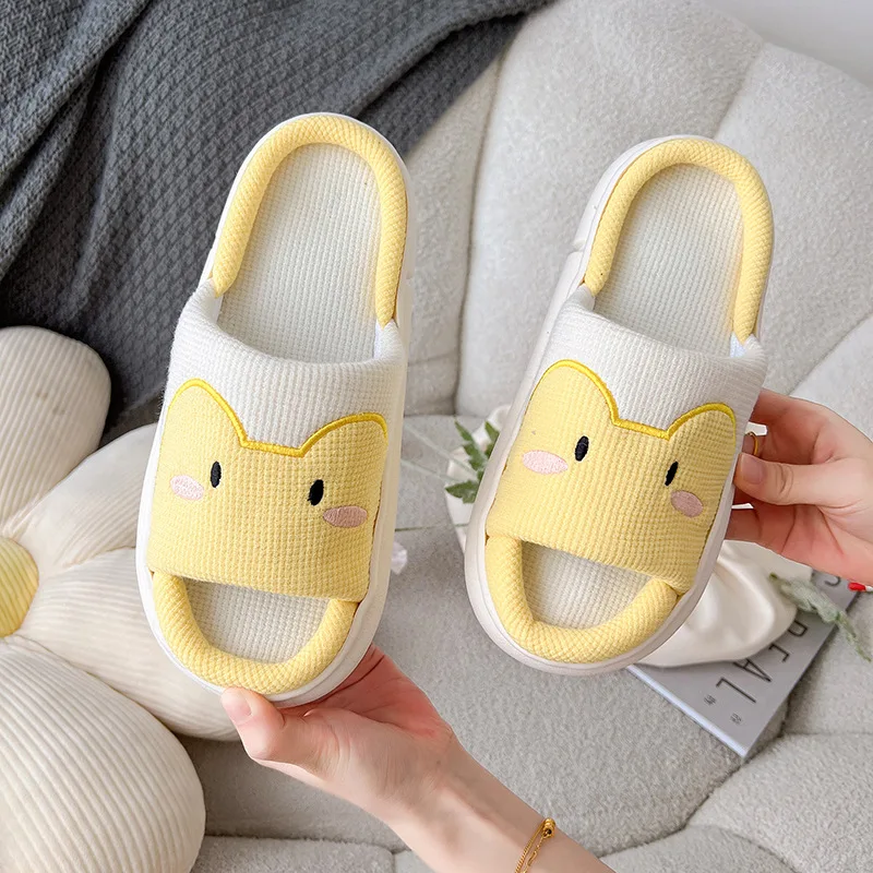 Cartoon Animal Shape Slippers, Womens Four Seasons Home Linen Slippers