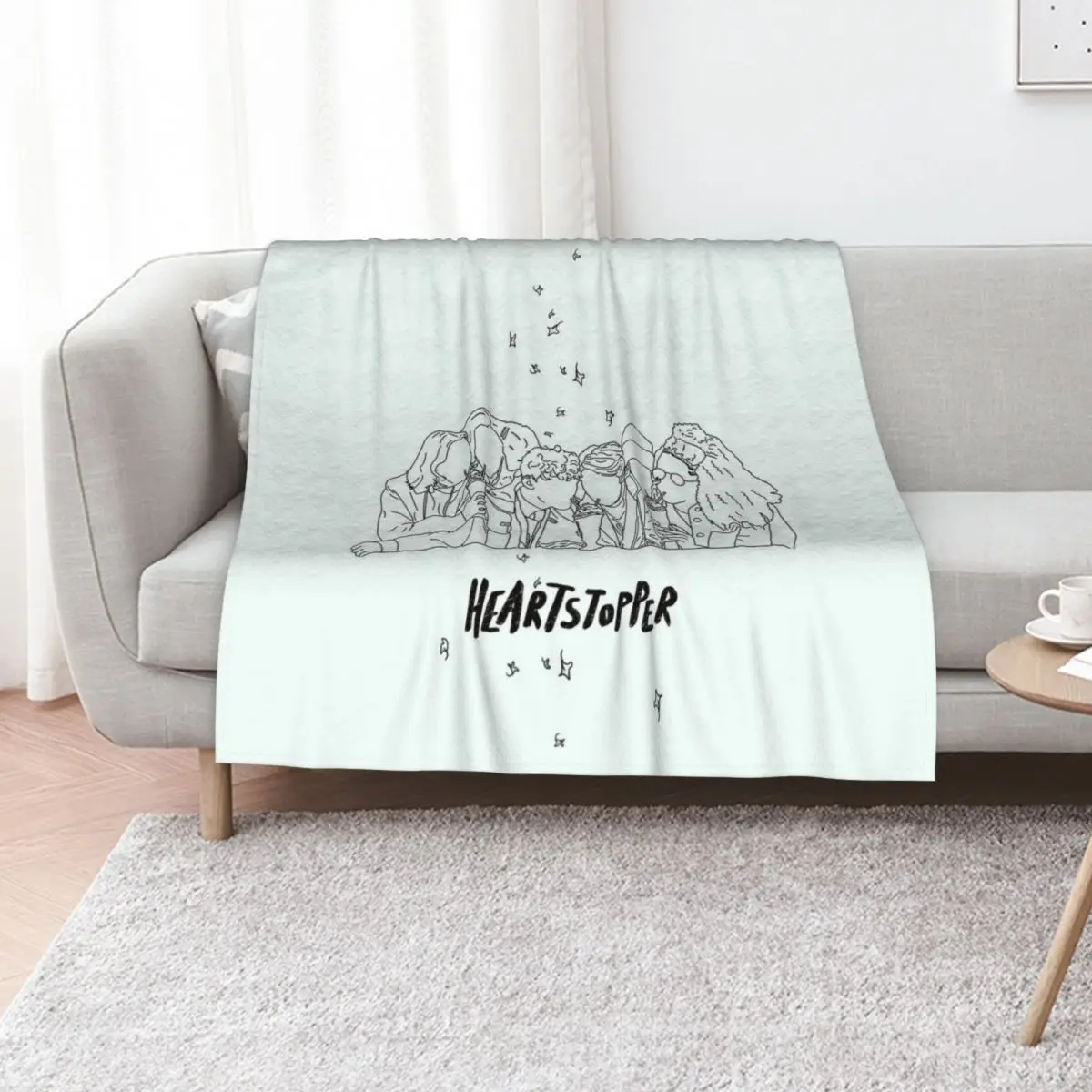 

heartstopper gang lineart Throw Blanket Blankets For Baby blankets ands for babies warm for winter Blankets