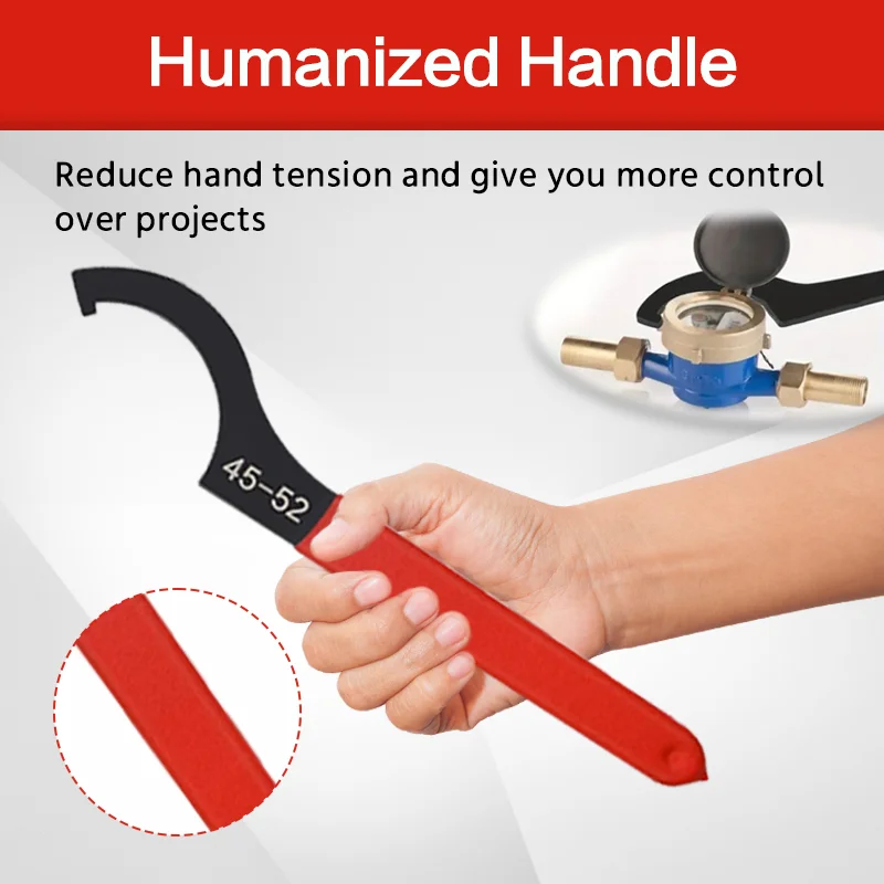 6PCS Half-moon Hook Wrench Non-Slip Spanner Wrench Set Durable Machine Tool Maintenance Wrench for Round Nut C Type & Car Repair - view 5
